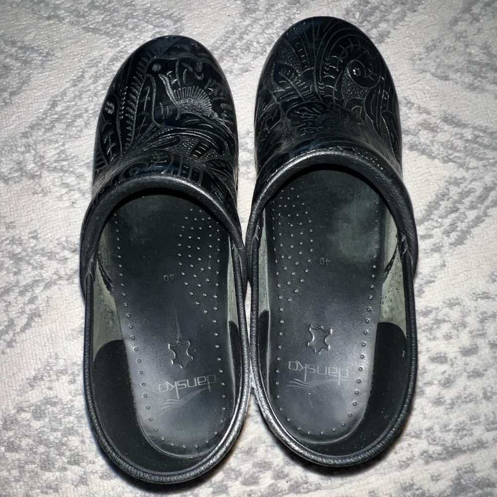Dansko Professional Black Tooled Clogs View 6